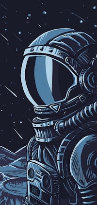 an illustration of an astronaut in space